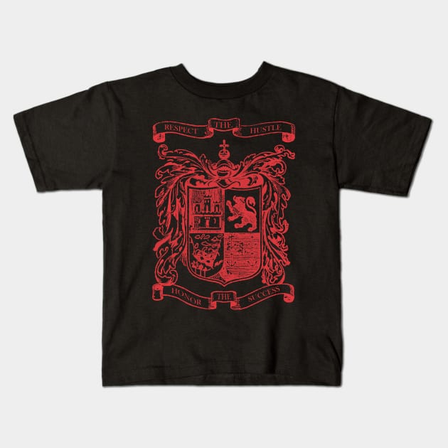 LION'S SHIELD CREST - Respect The Hustle, Honor The Success Kids T-Shirt by JakeRhodes